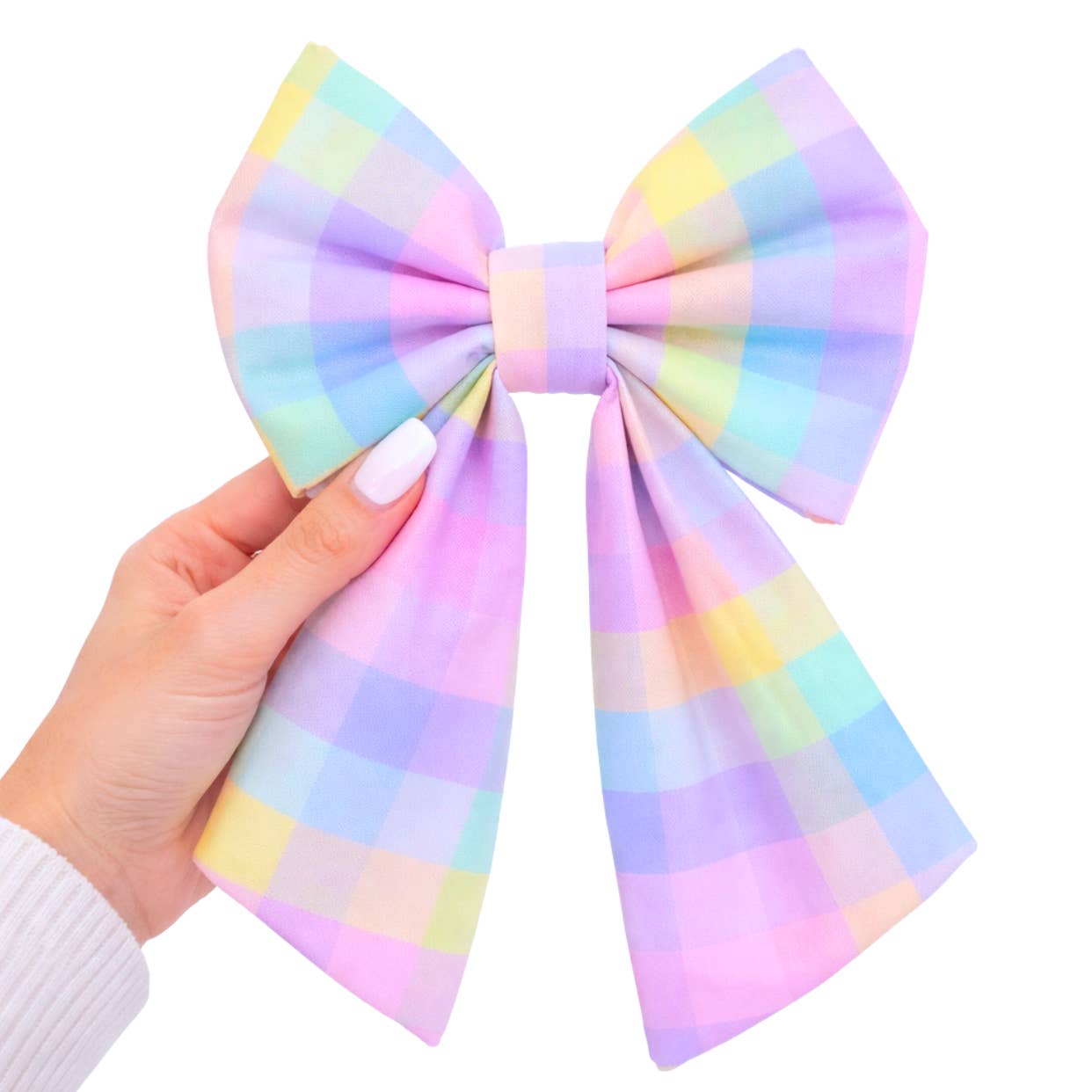 Purple Spring Plaid Sailor Bow