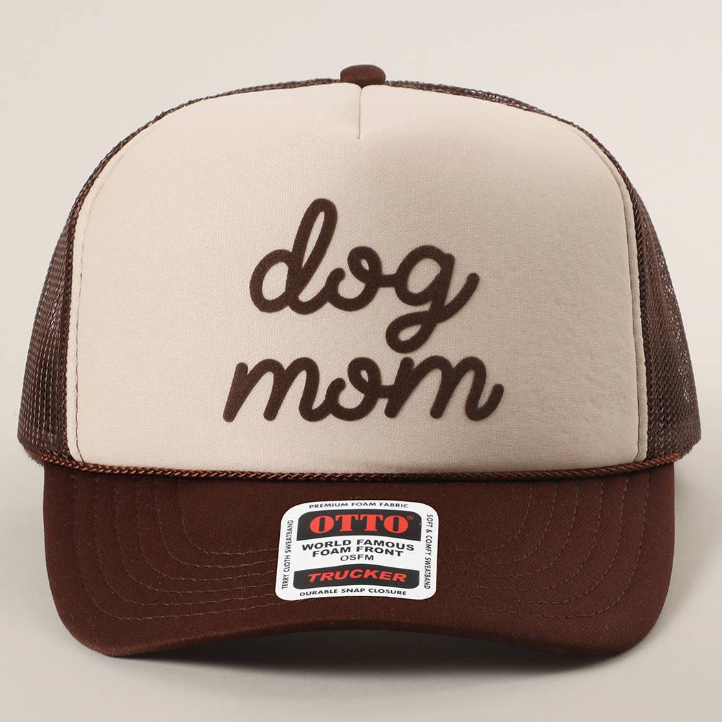 Brown & Tan Dog Mom Foam Mesh Back Cap