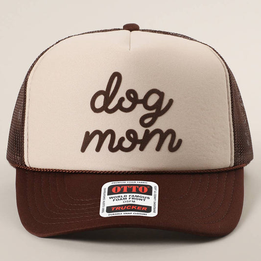 Brown & Tan Dog Mom Foam Mesh Back Cap