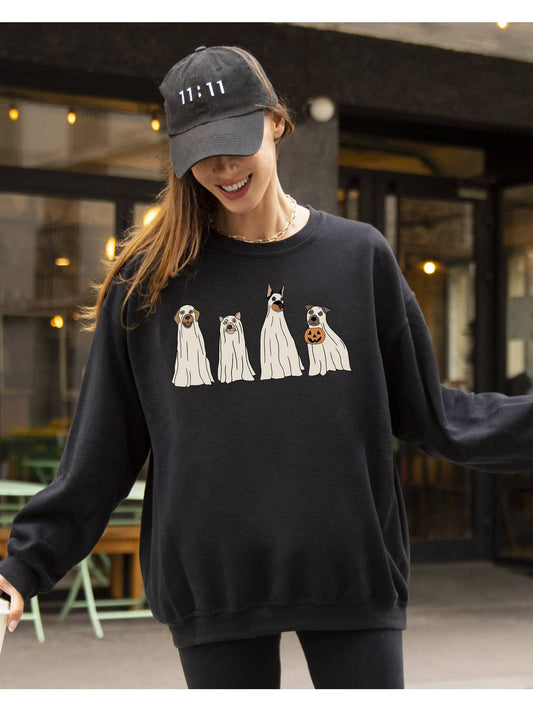 Spooky Ghost Dogs Halloween Sweatshirt