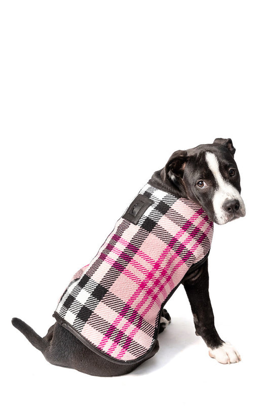 Pink Plaid Blanket Dog Coat