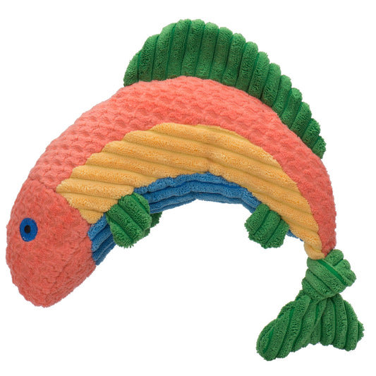 Rauccous Rainbow Trout Knottie Plush Dog Toy - Large