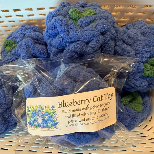 Handmade Blueberry Cat Toy with Organic Catnip