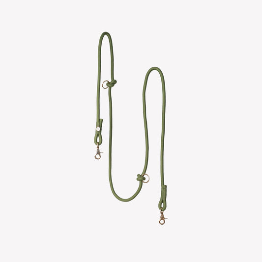Hands Free Braided Rope Leash - Green