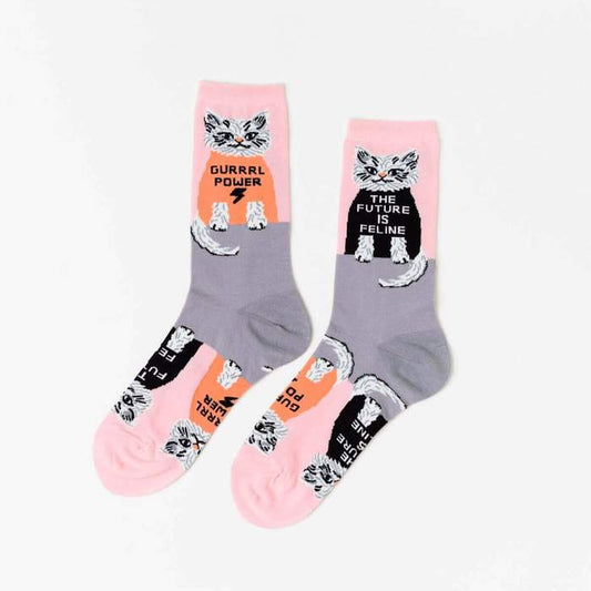 The Future is Feline Women's Crew Socks