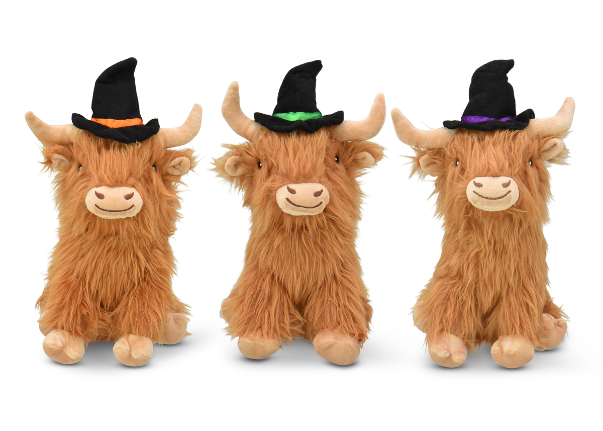 Highland Cow with Witch Hat - 8"