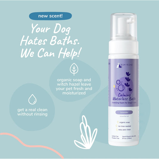 Kin+Kind Calming Lavender Waterless Bath for Dogs & Cats