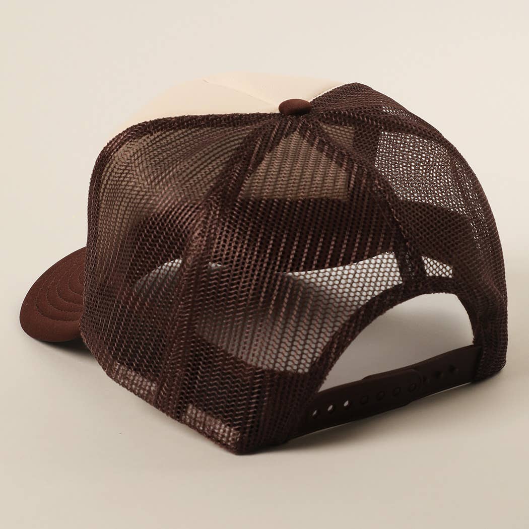 Brown & Tan Dog Mom Foam Mesh Back Cap
