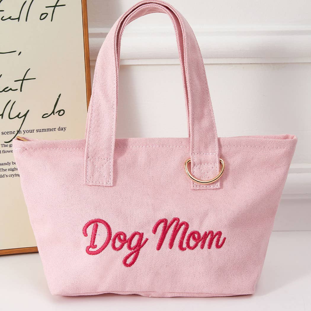 Mom Dog Mini Tote with Key Ring Holder