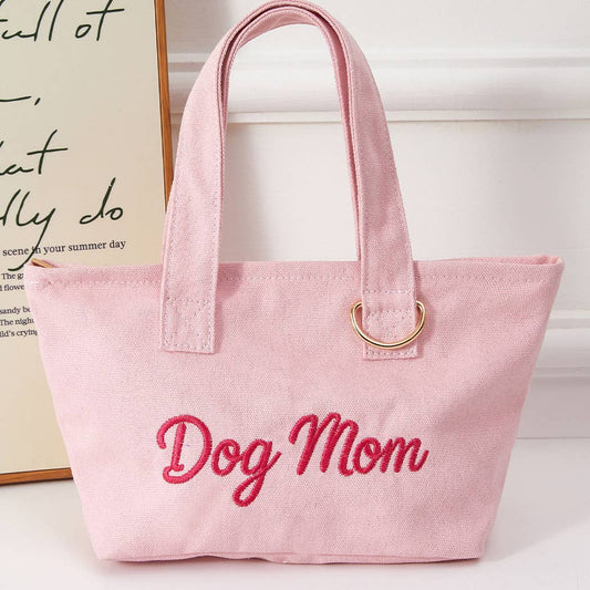 Mom Dog Mini Tote with Key Ring Holder