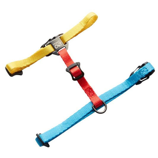 "The Day Tripper" Adjustable H-Style Cat Harness & Leash - Color Block