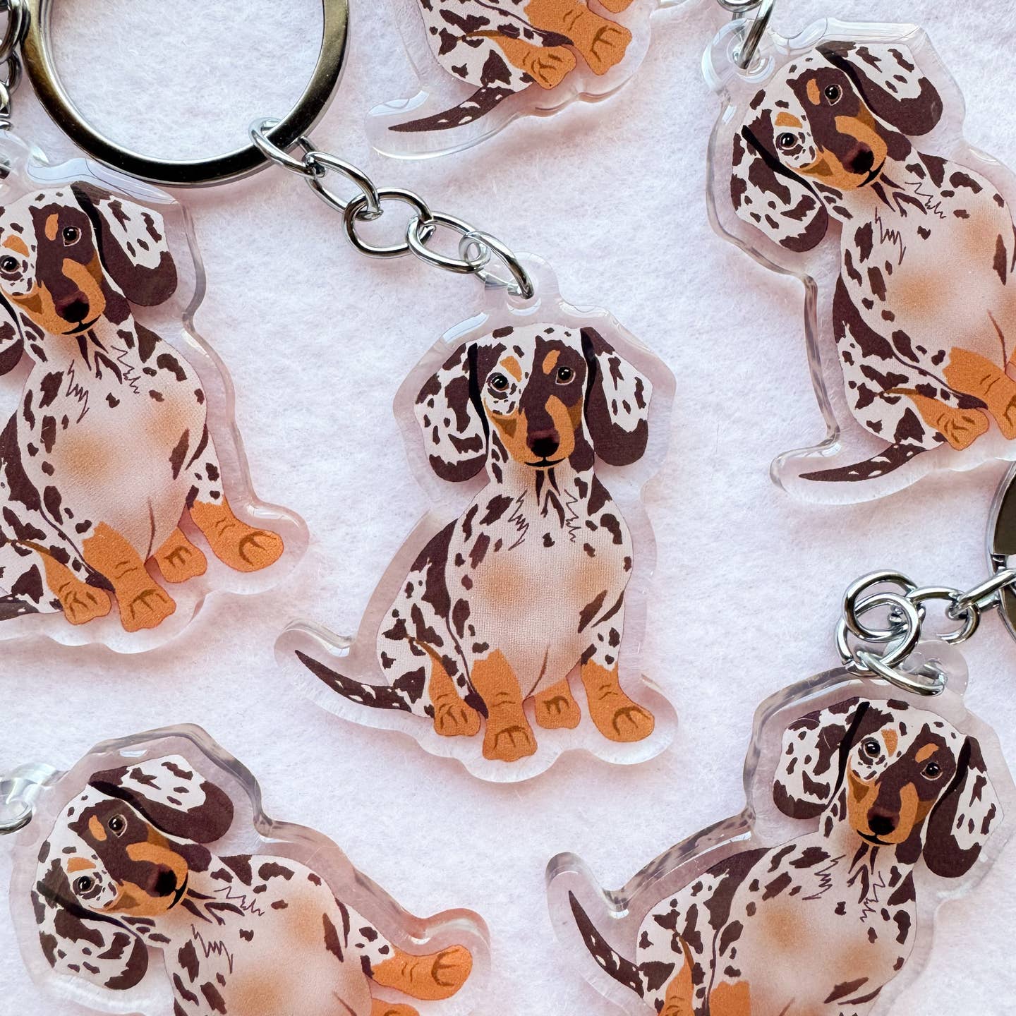 Dapple Dachshund Keychain