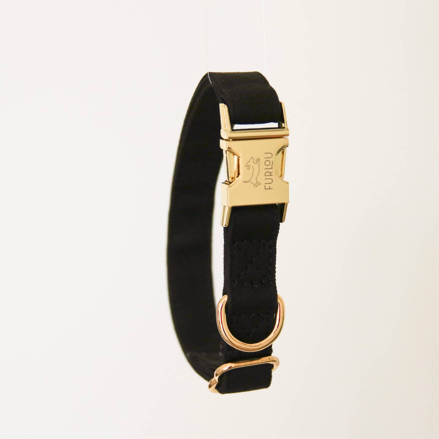 Furlou Cotton Canvas Dog Collar - Black