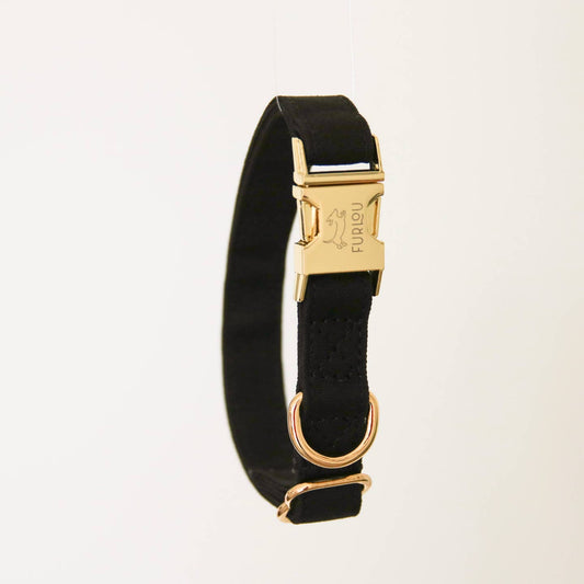 Furlou Cotton Canvas Dog Collar - Black