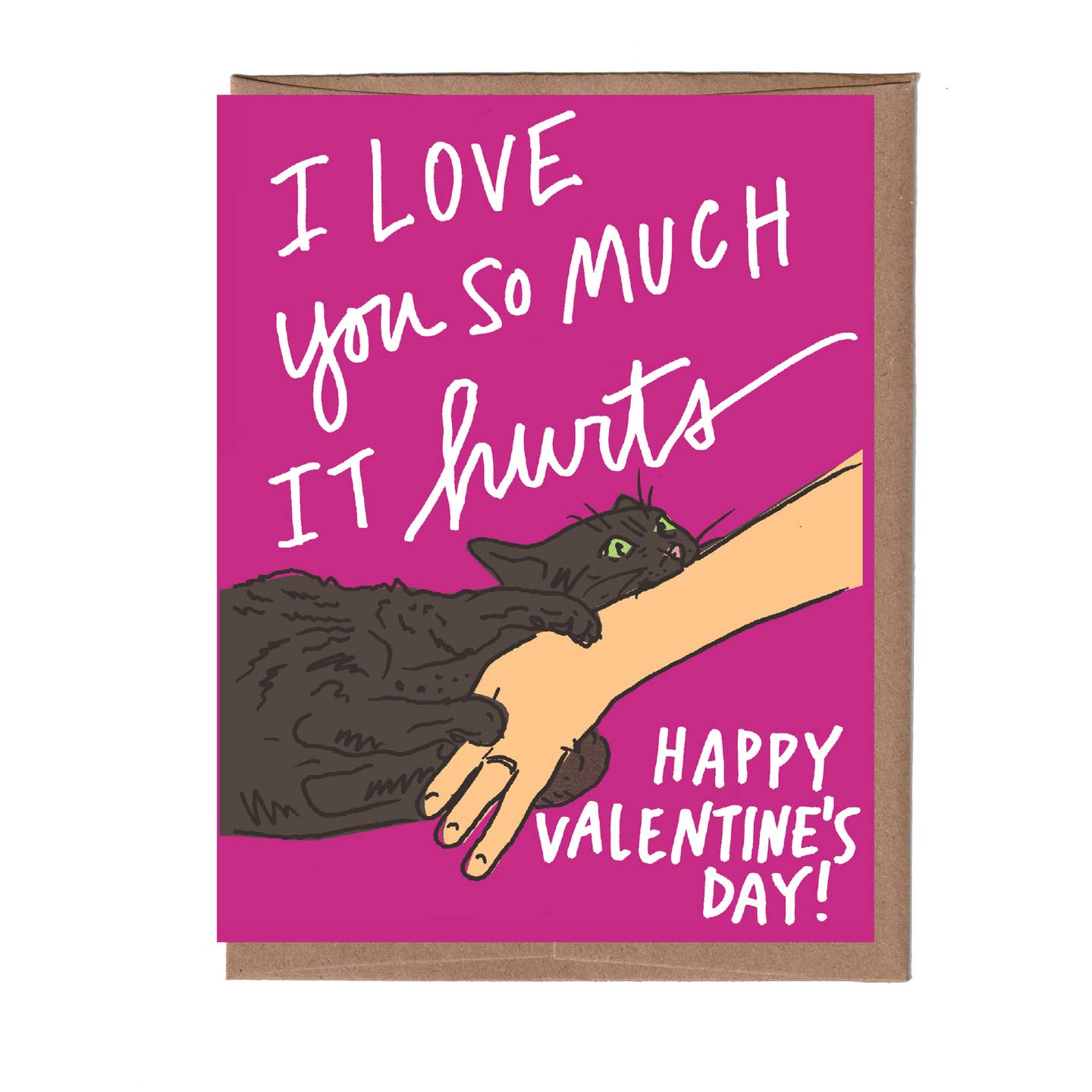 Cat Bite Valentine's Day Greeting Card
