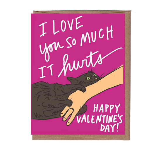 Cat Bite Valentine's Day Greeting Card
