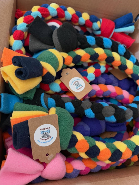 Hand Braided Quad Braid Dog Pull Toy - Large