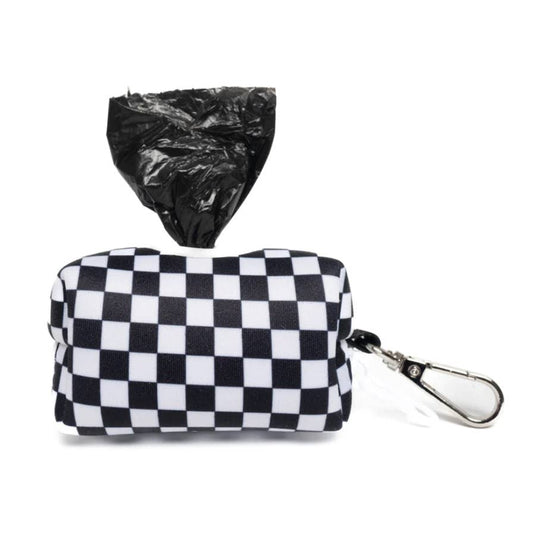 Black & White Checkered Leash Bag