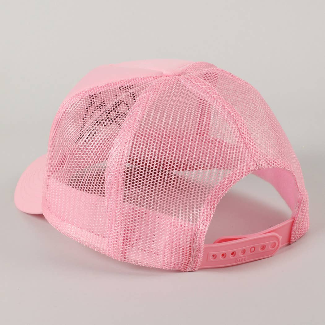 Pink Persian Cat Line Drawing Embroidery Foam Hat