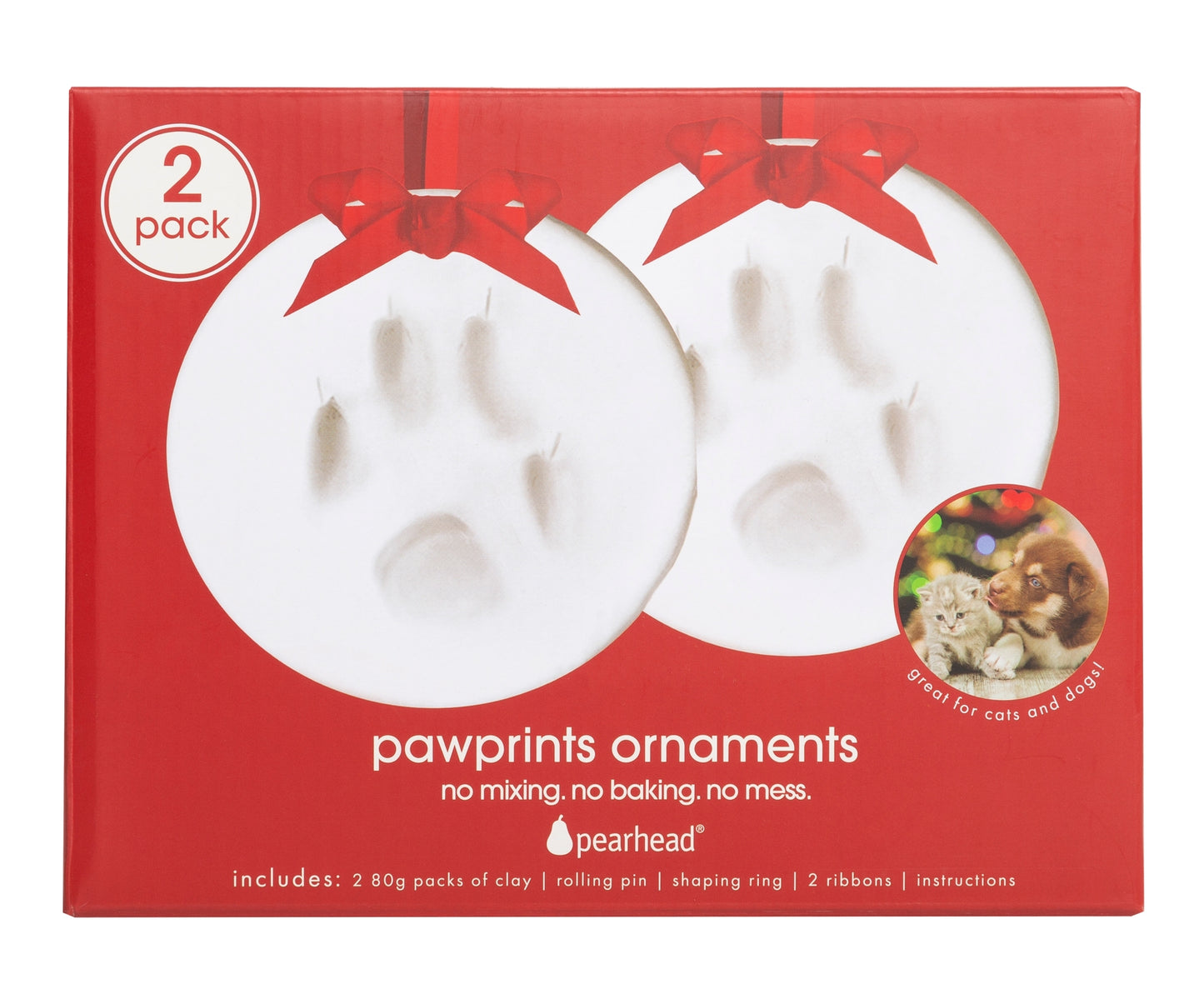 Holiday Pawprints Christmas Ornament Kit - 2 Pack
