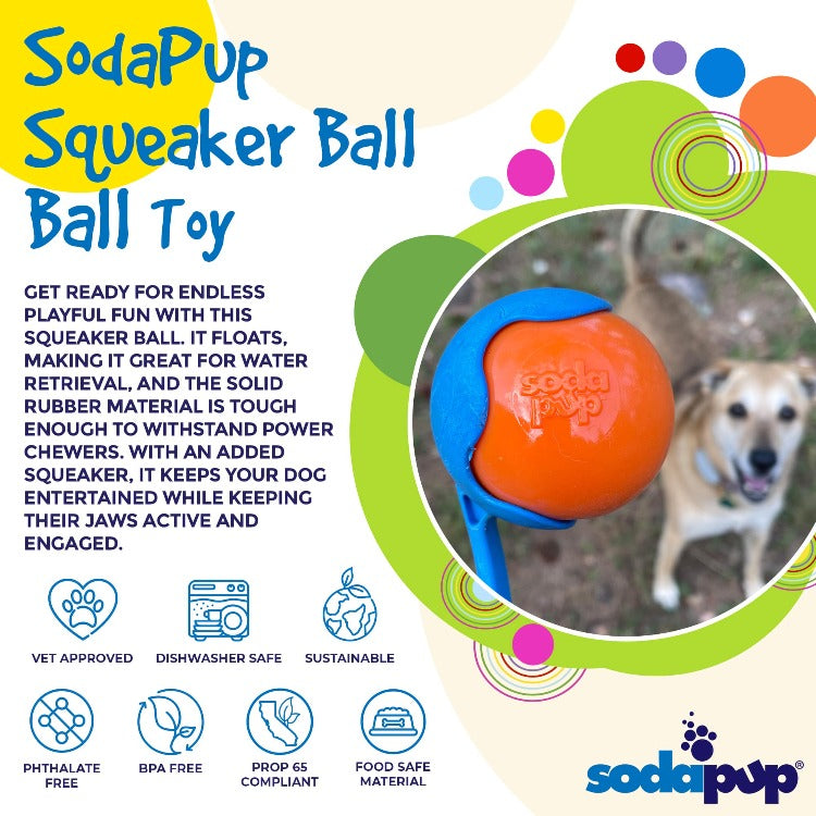 Squeak Ball Ultra Durable PUP-X Squeaking, Chewing, Floating & Retrieving Ball