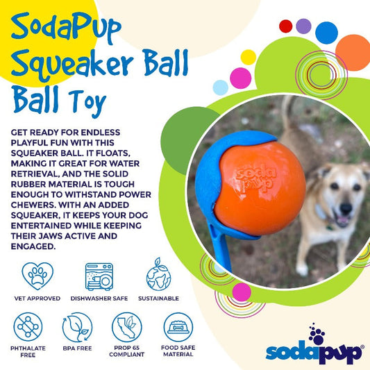 Squeak Ball Ultra Durable PUP-X Squeaking, Chewing, Floating & Retrieving Ball