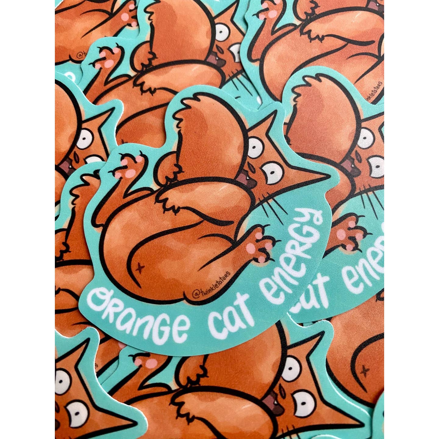 Orange Cat Energy Vinyl Sticker