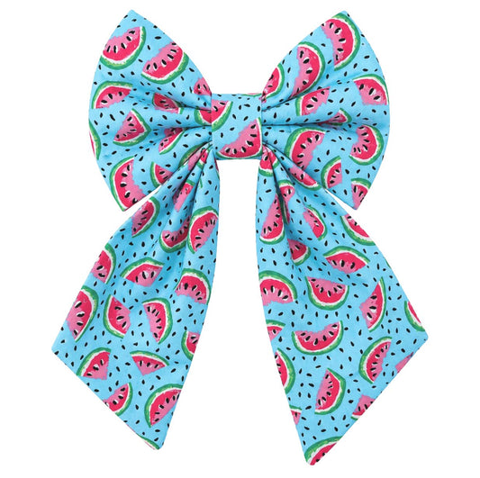 Blue Watermelon Sailor Bow
