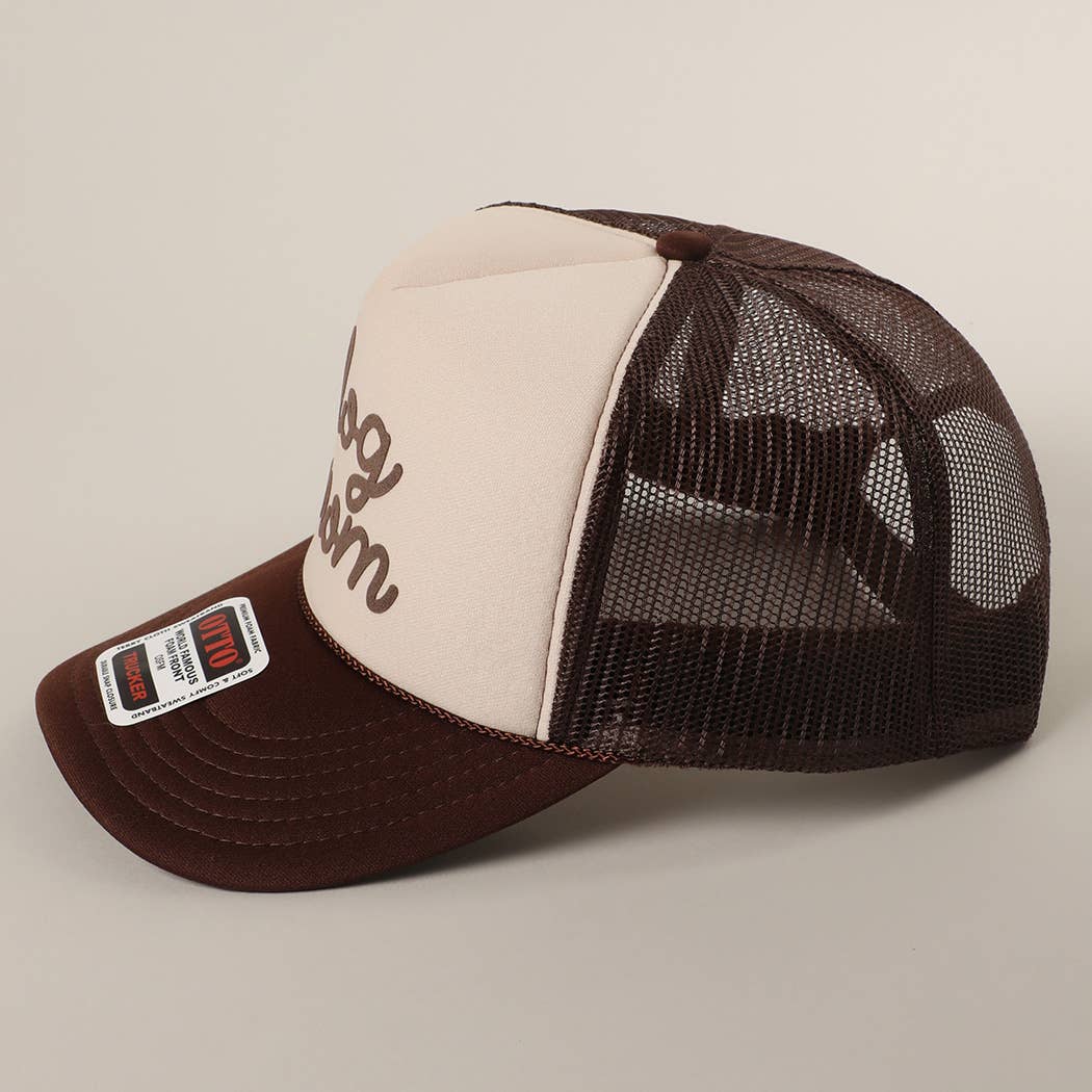 Brown & Tan Dog Mom Foam Mesh Back Cap