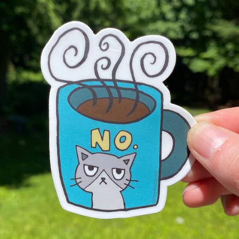 Grumpy Cat "No" Mug Vinyl Sticker