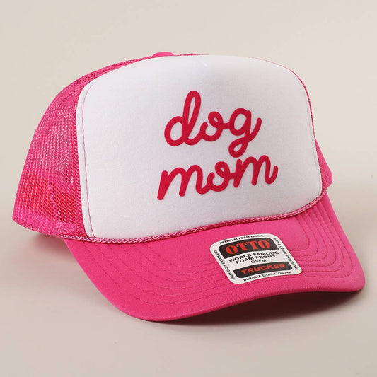 Hot Pink Dog Mom Foam Mesh Back Cap