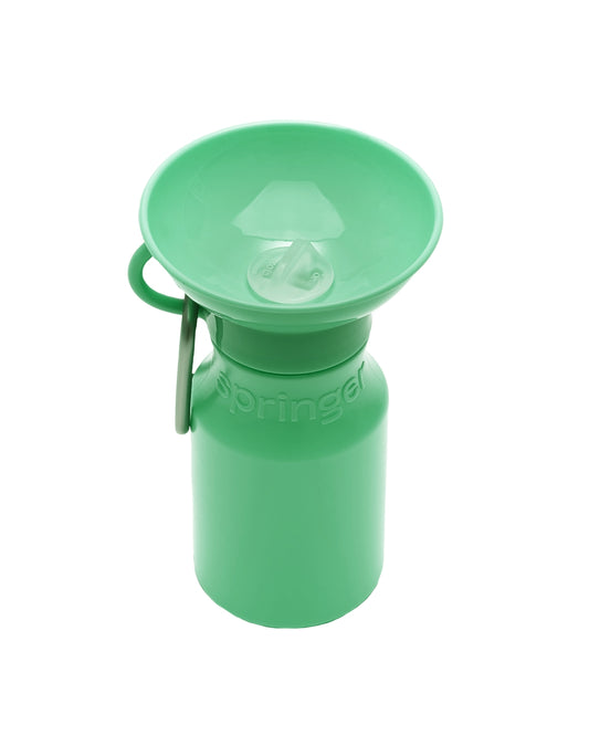 Springer Dog Travel Water Bottle - 15oz Mini - Green