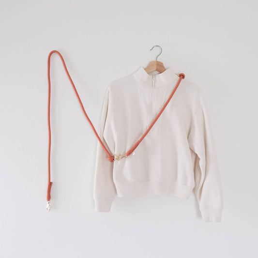 Hands Free Braided Rope Leash - Terracotta