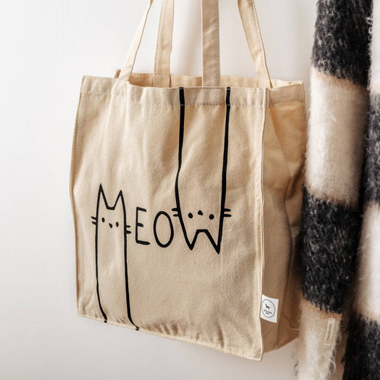 Meow Tote Bag - Cream