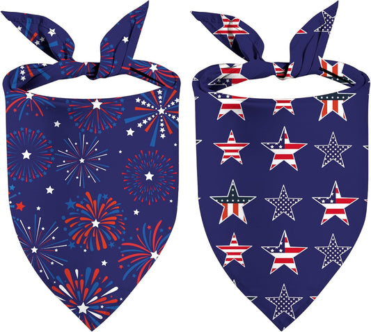 Patriotic July 4th Dog Bandana - One Size