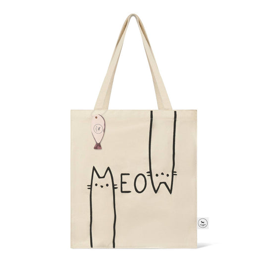 Meow Tote Bag - Cream