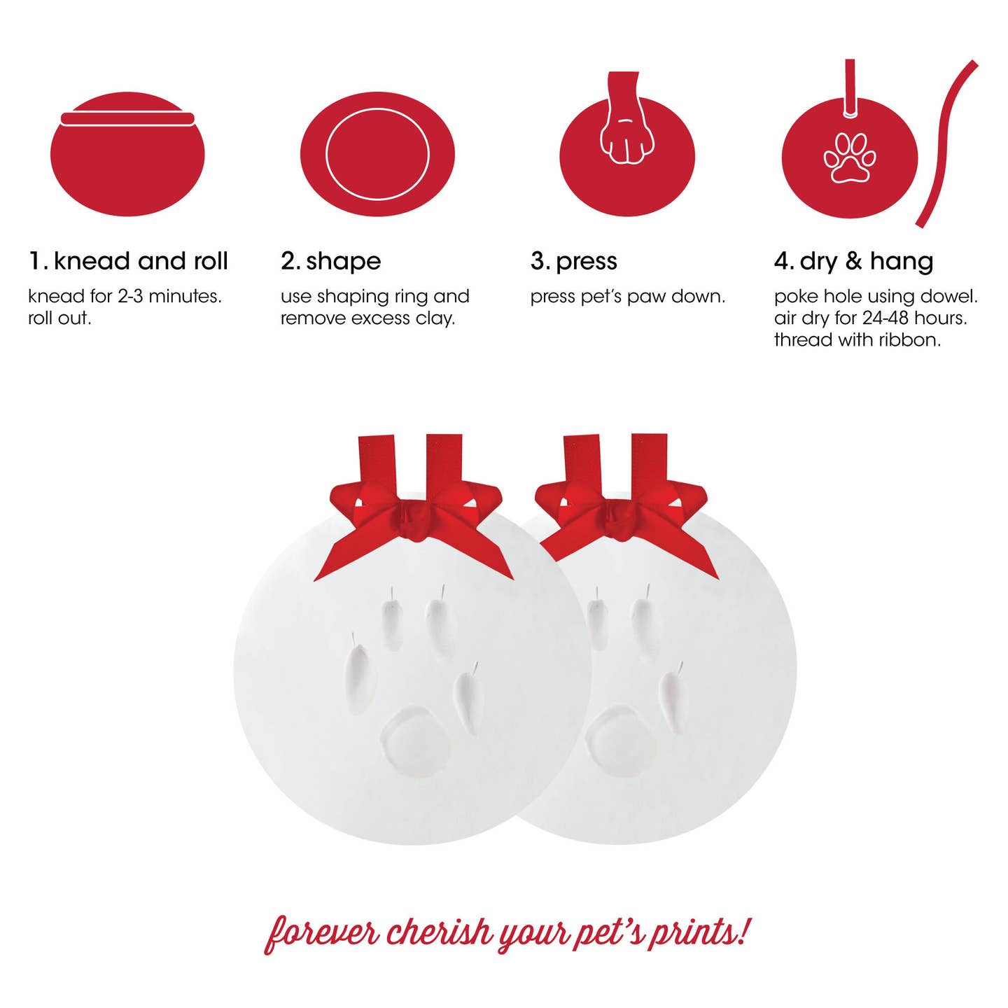 Holiday Pawprints Christmas Ornament Kit - 2 Pack