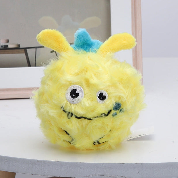 Yellow Monster Plushie Dog Toy