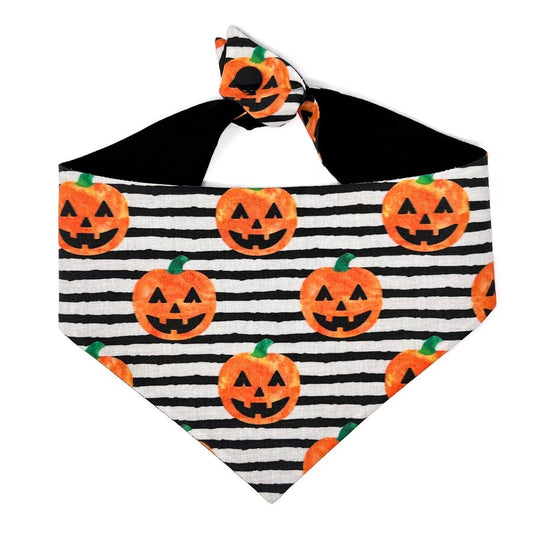Jack O Lantern Tie On Dog Bandana
