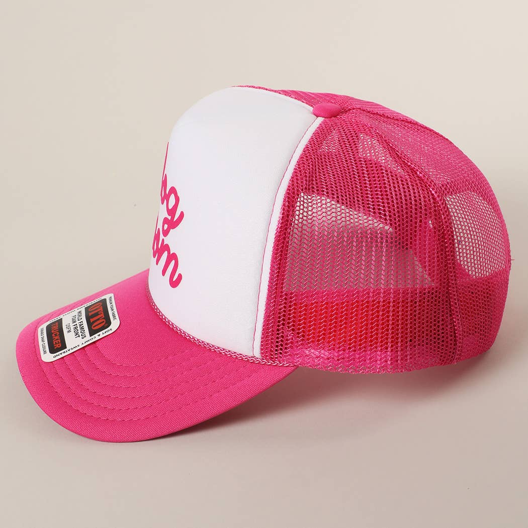 Hot Pink Dog Mom Foam Mesh Back Cap