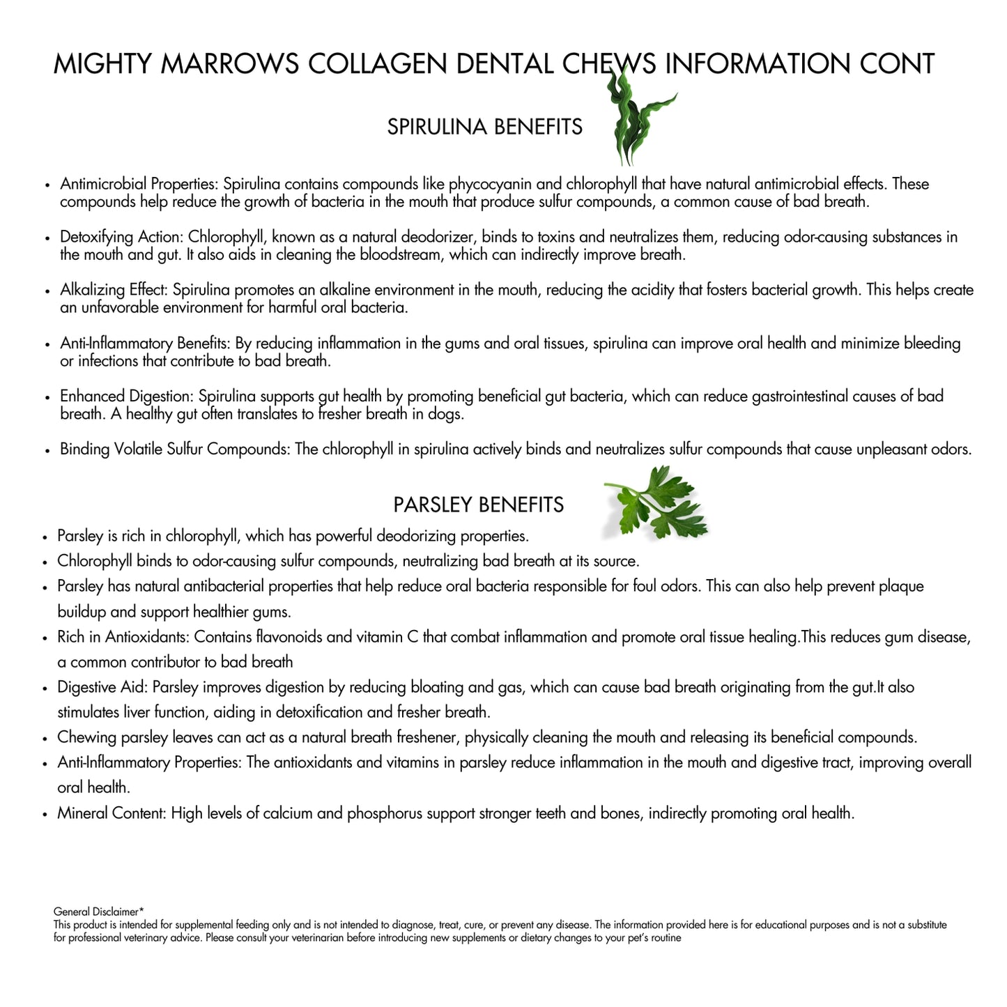 Mighty Marrow Collagen Dental Chew - Spirulina Beef - Large