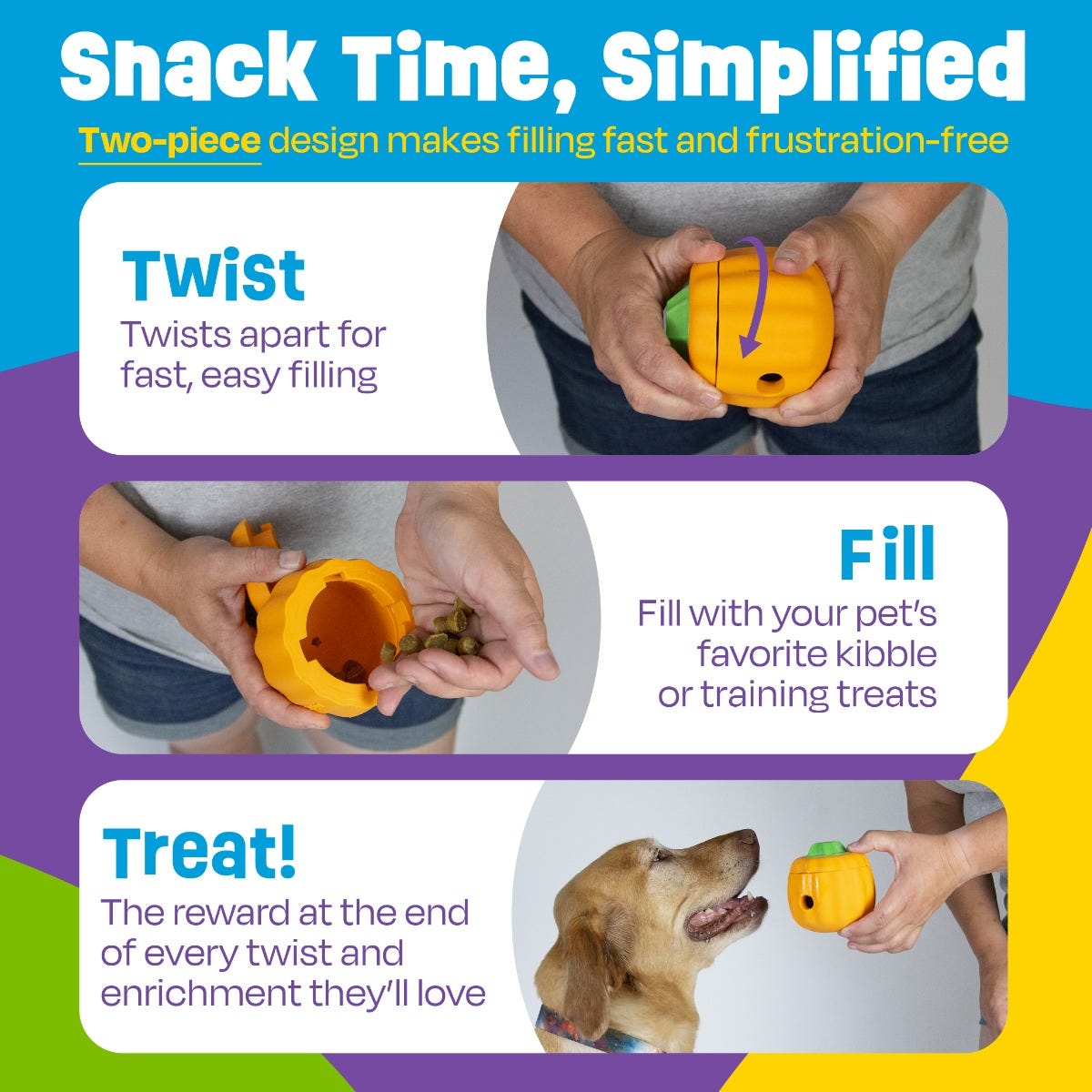Tough & Tumble™ 2-Piece Treat Dispenser: Pumpkin