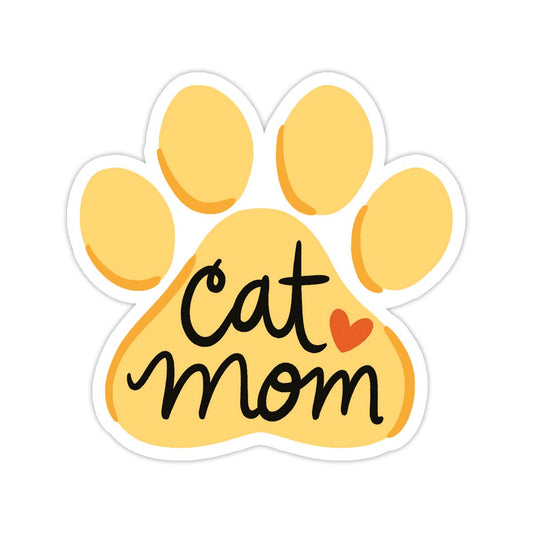 Cat Mom Paw Print Vinyl Sticker