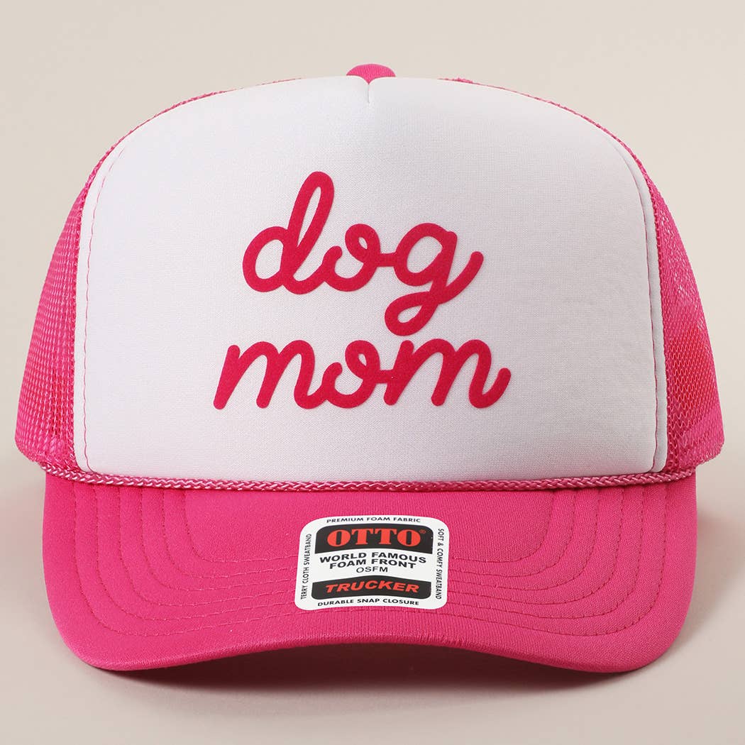 Hot Pink Dog Mom Foam Mesh Back Cap