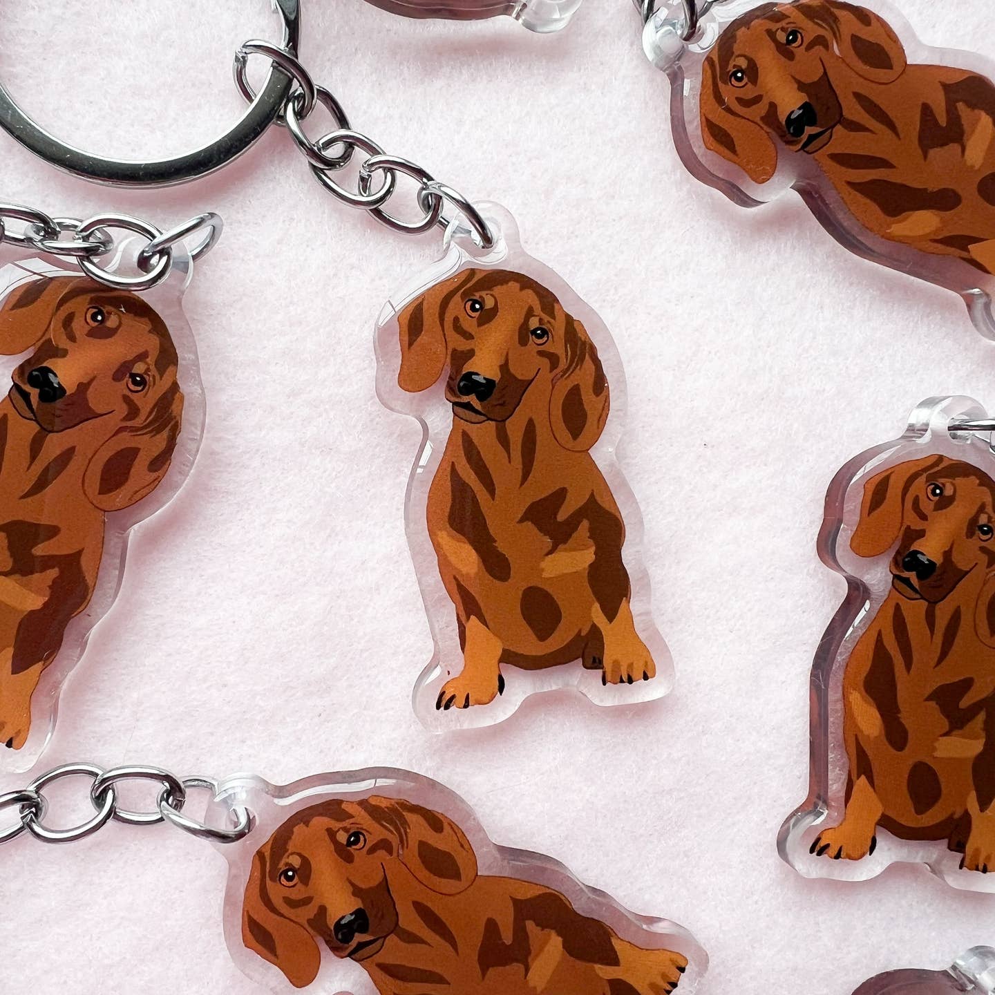 Brown Dachshund Keychain
