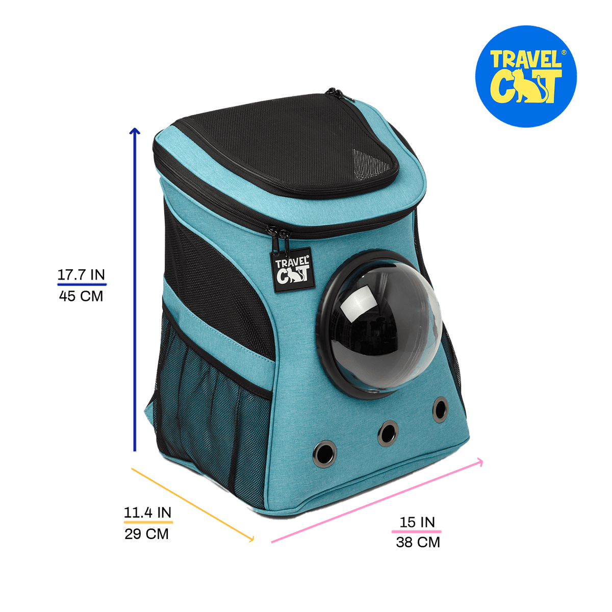"The Fat Cat" Backpack for Larger Cats - Aqua