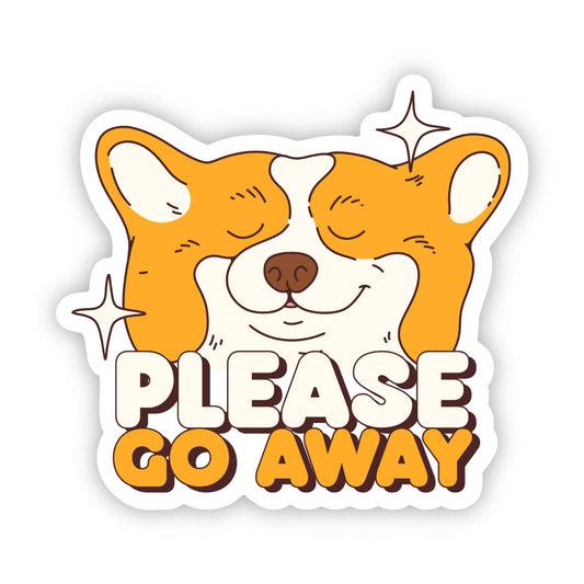Please Go Away Corgi Sticker