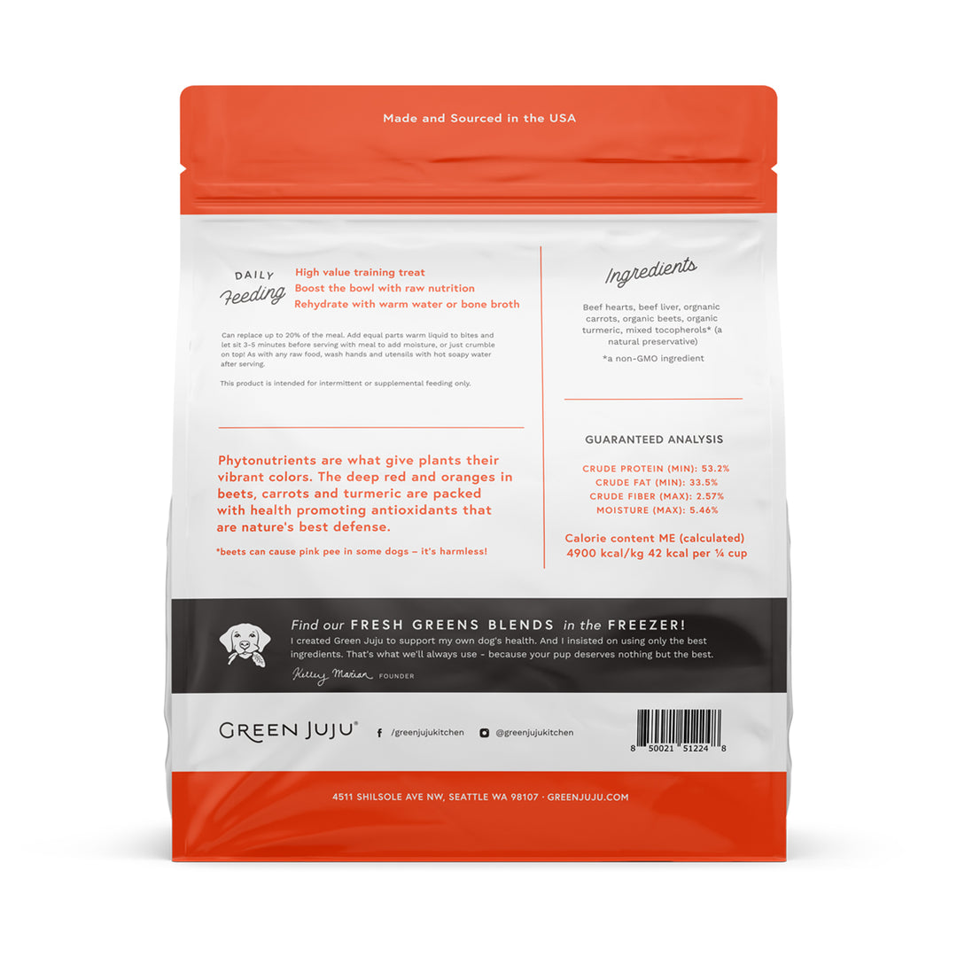 Green Juju Beef Red Whole Food Bites For Dogs & Cats - 3 oz