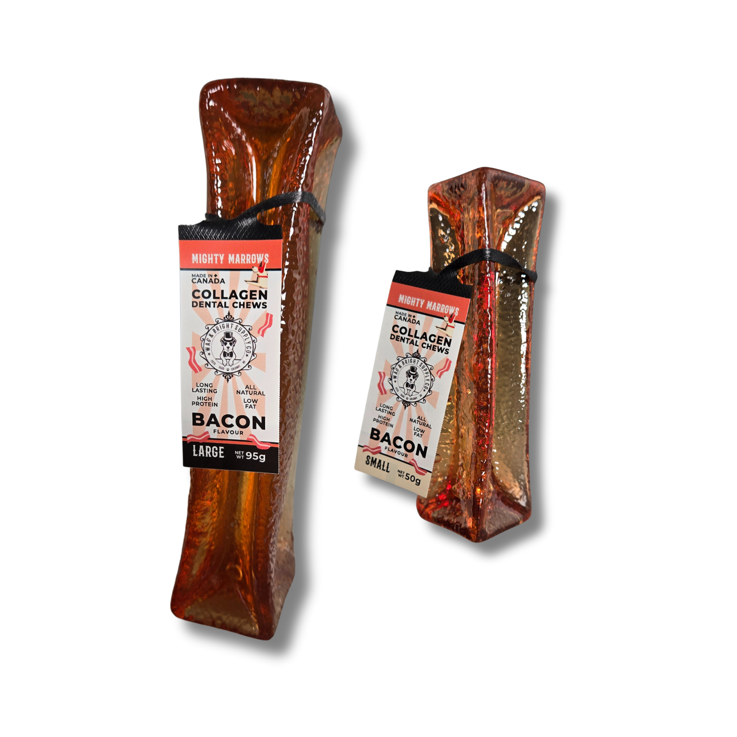 Mighty Marrow Collagen Dental Chew - Bacon - Large