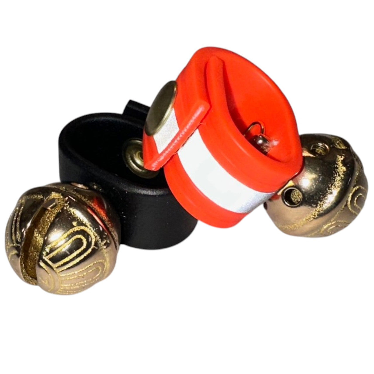 Dog Collar Bells - Orange/Reflective Strap